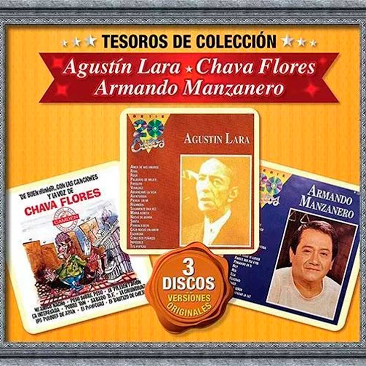 3CDs Tesoros de Colecci&oacute;n - Varios (Manzanero, Lara y Flores) image number null