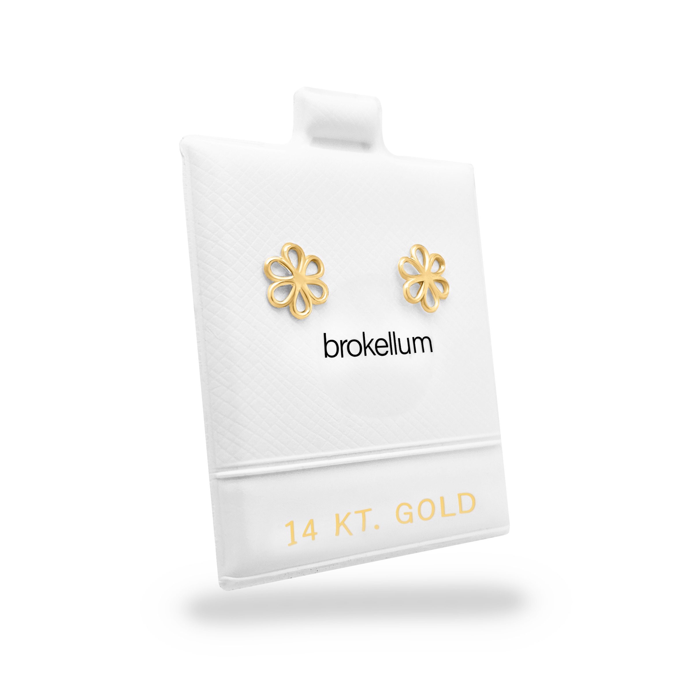 Broquel Flor 6 P&eacute;talos Oro 14K Brokellum image number null