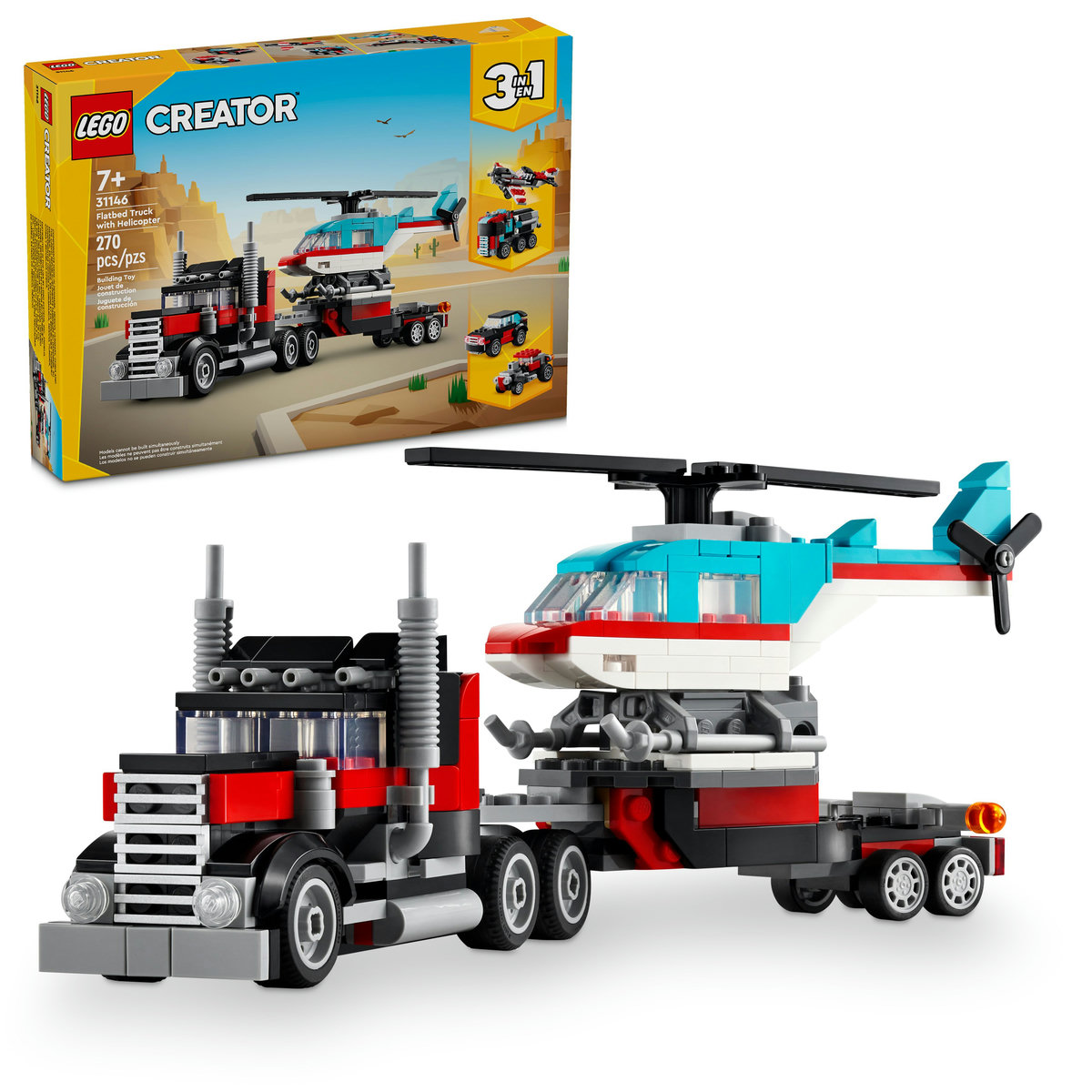 LEGO® Camión Plataforma con Helicóptero image number null