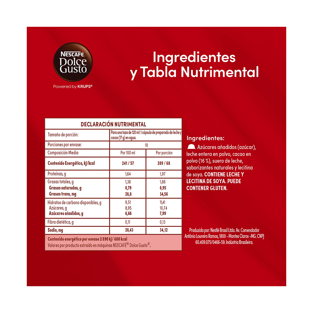 Paquete de 10 Cápsulas DOLCE GUSTO Sabor Kit Kat Chococcino image number null