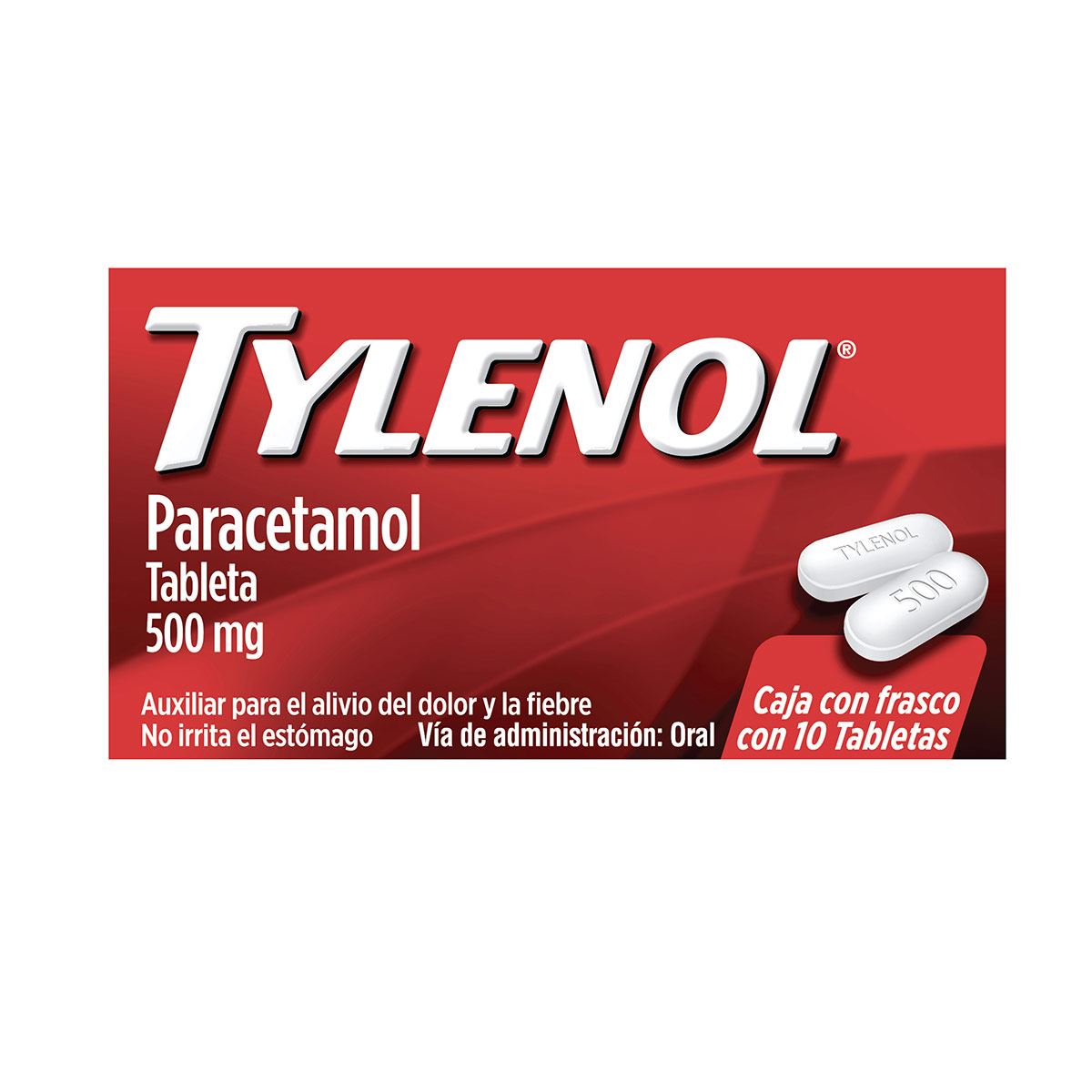 Analg&eacute;sico TYLENOL 10 Tabletas 500 mg image number null