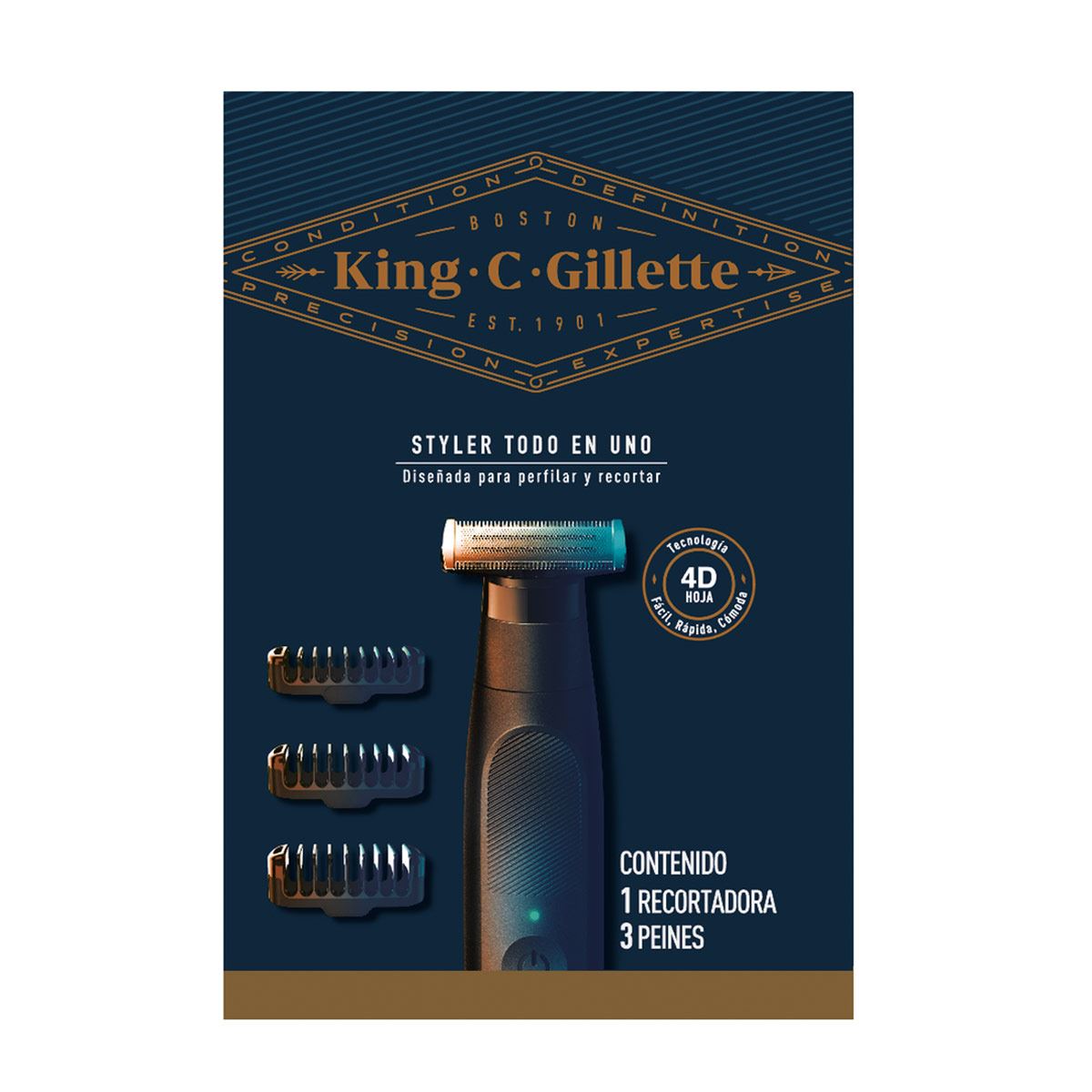 Rasuradora King C. Gillette Styler Todo en Uno 1 Recortadora + 3 Peines image number null