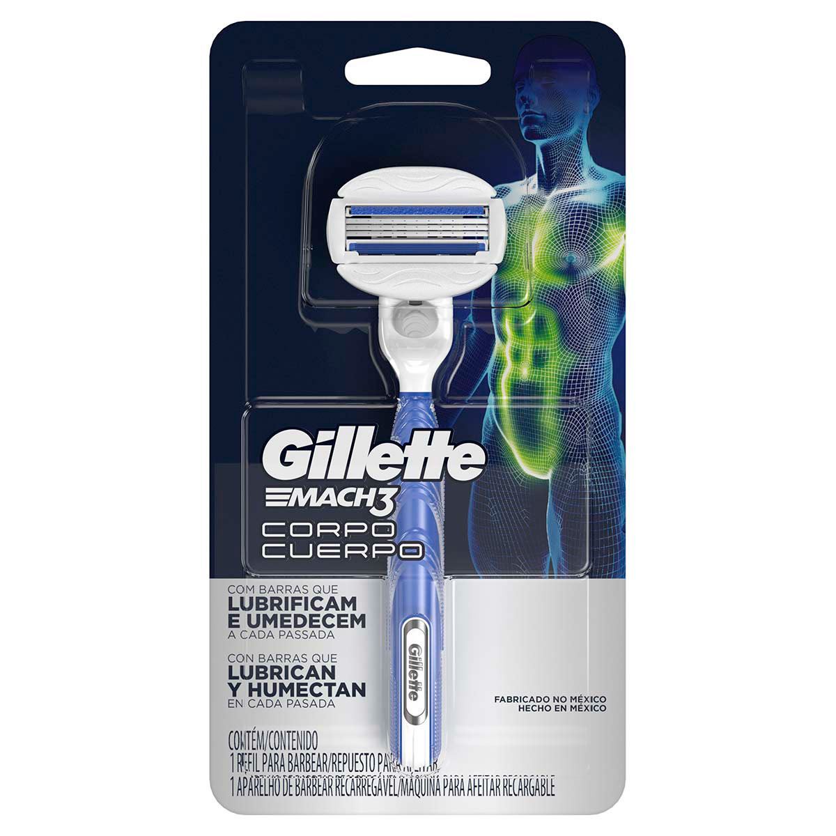 Gillette Mach 3 Cuerpo rastrillo recargable para afeitar el cuerpo image number null