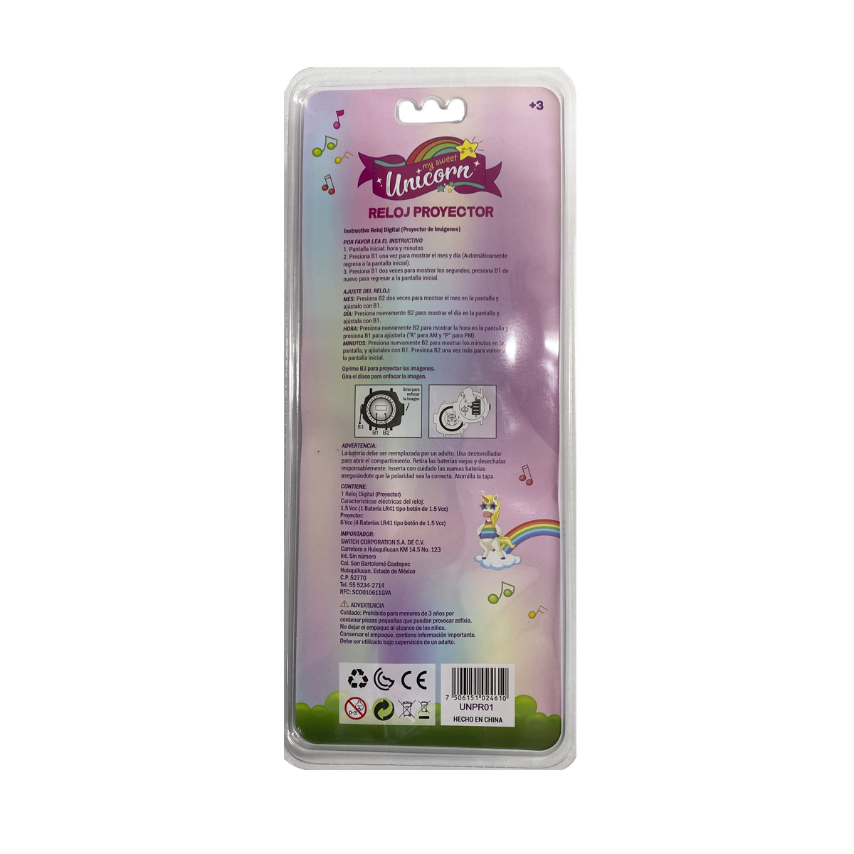Reloj Proyector Unicornios Switch image number null