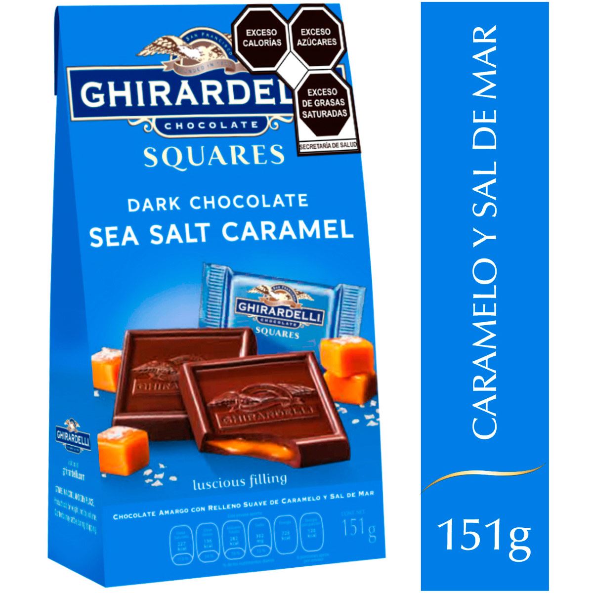 Bolsa Chocolate Amargo con Caramelo Squares Ghirardelli Lindt image number null