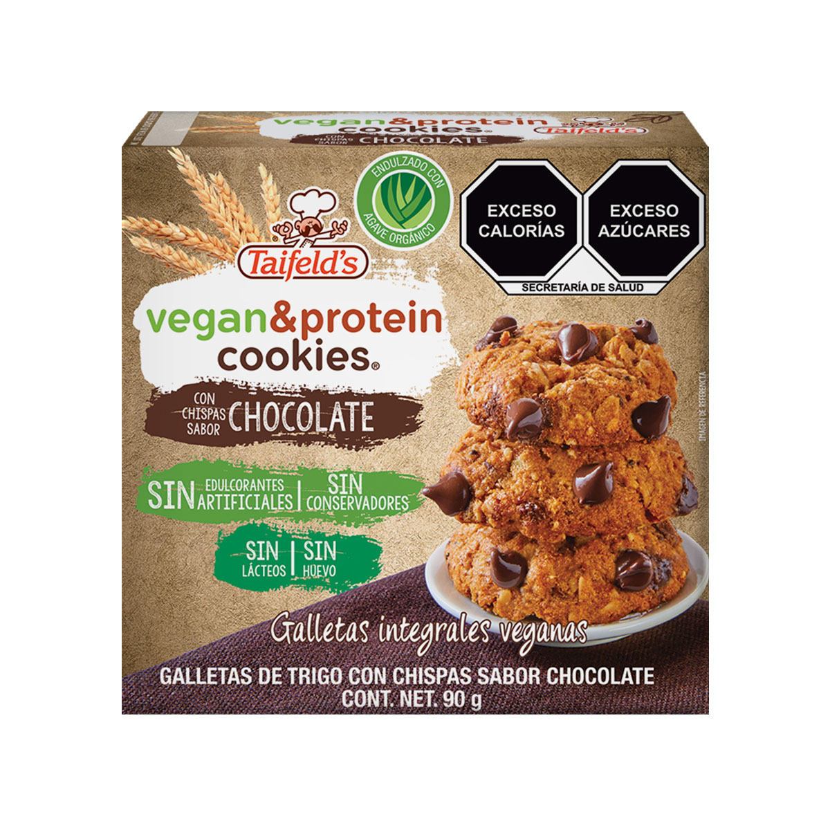 Galletas Integrales Veganas con Chispas de Chocolate 90 g Taifeld&acute;s image number null