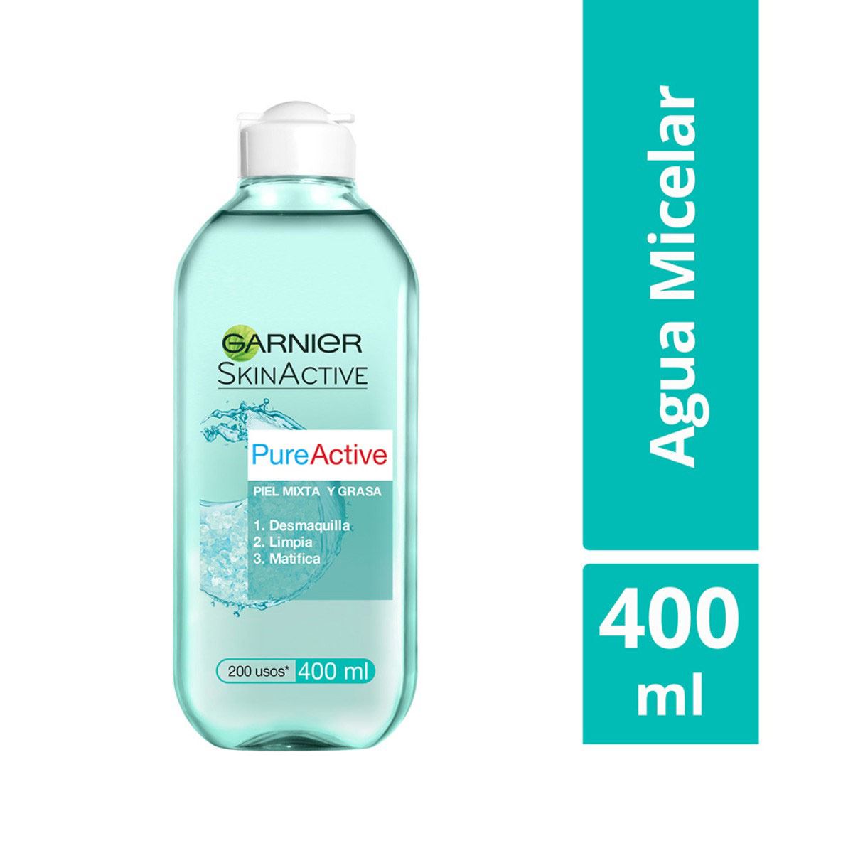 Agua Micelar Desmaquillante Piel Mixta a Grasa Pureactive Garnier 400 ml image number null