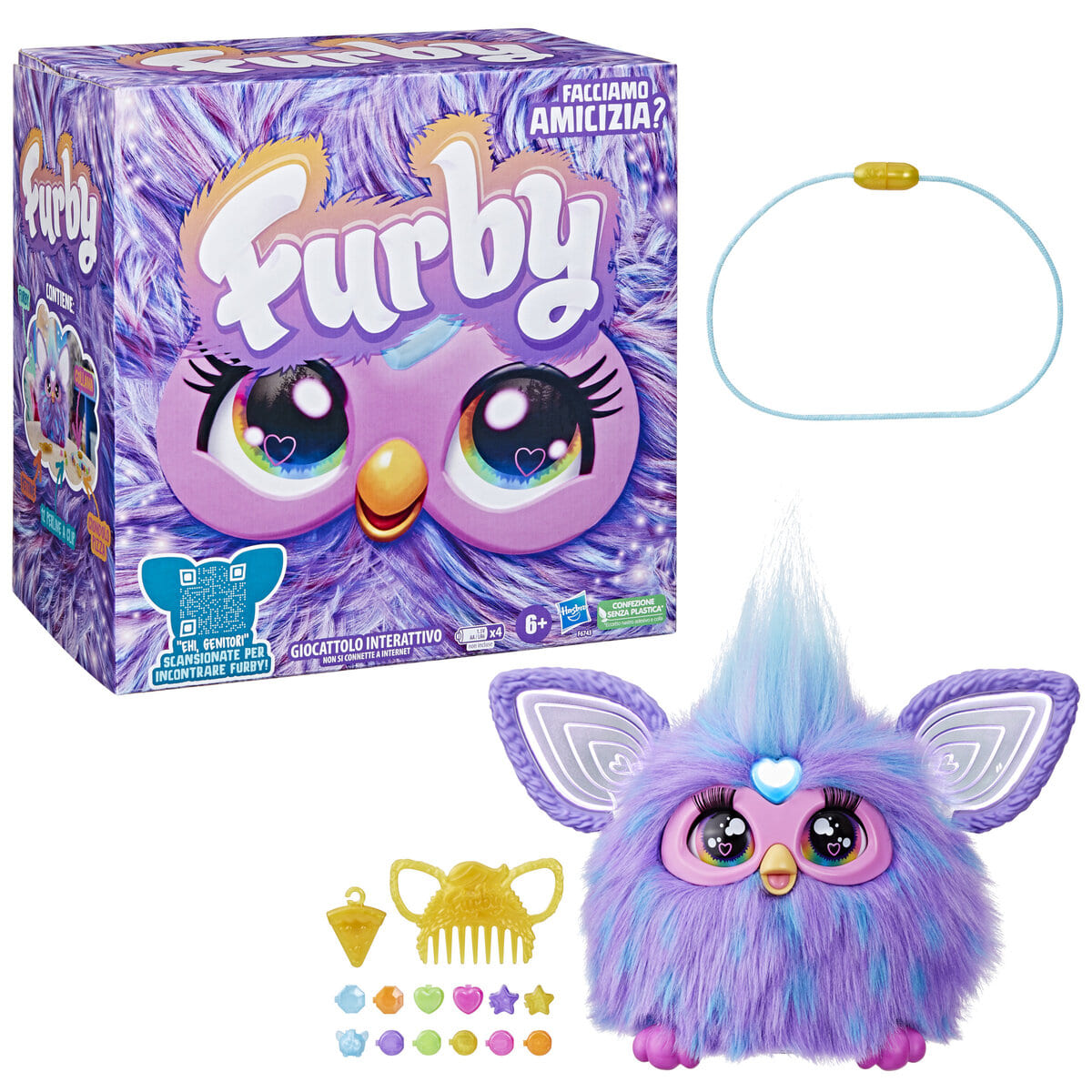 Peluche Interactivo HASBRO Furby Morado image number null