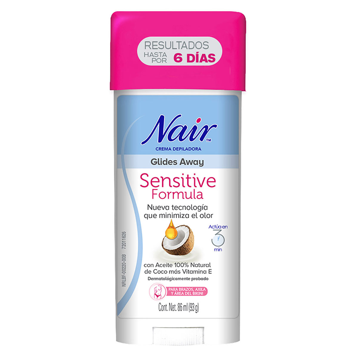 Crema Depilatoria para Piel Sensible con Aceite 100% Natural de Coco Nair 86ml image number null