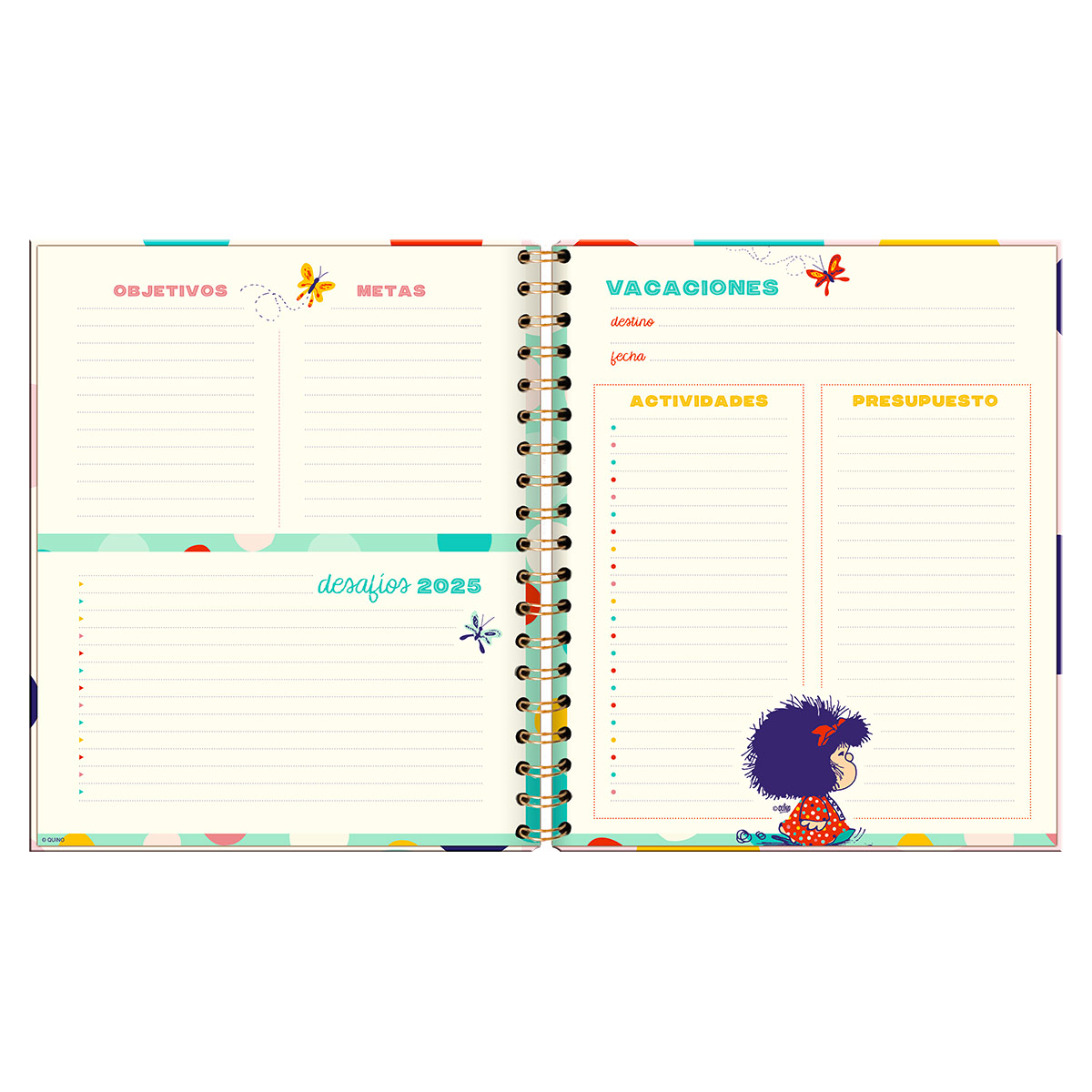 Agenda Diaria con Espiral 2025 Mafalda Premium Paper image number null