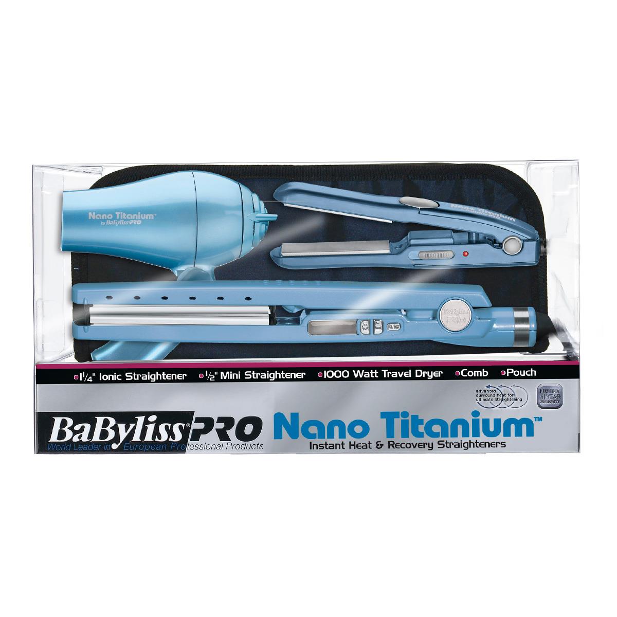 Combo Alaciadora 1 1/2 + Mini Secadora y Mini Alaciadora Babyliss" image number null