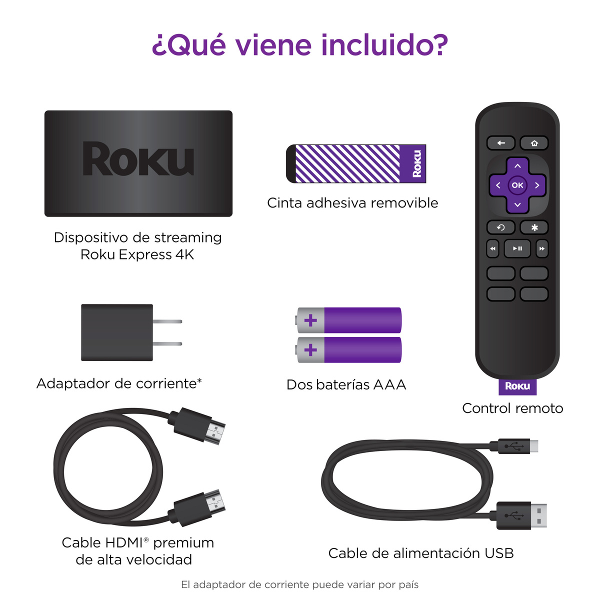 Roku Express 4K | Dispositivo de streaming HD, 4K y HDR que incluye control remoto sencillo image number null