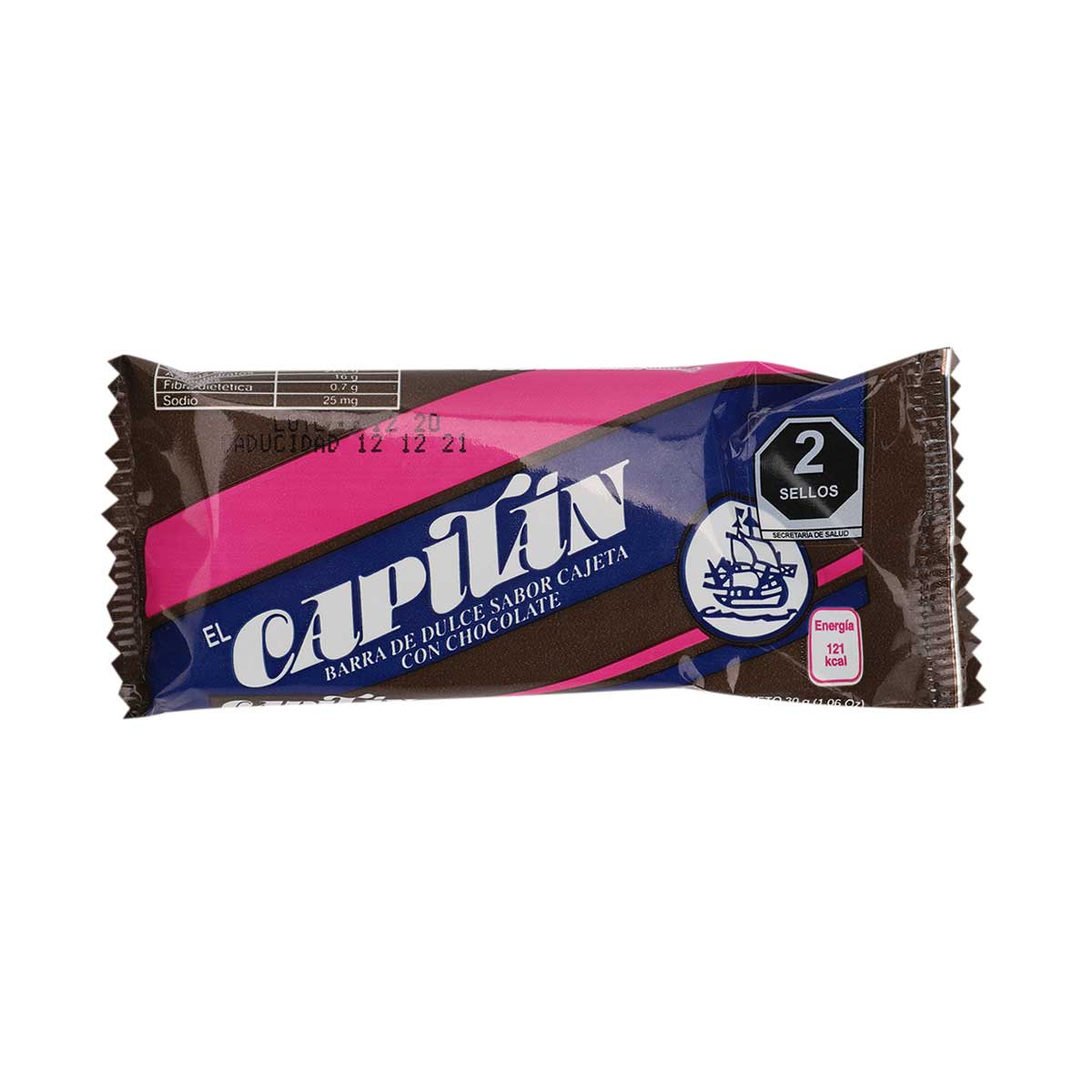 Barra de Dulce Sabor Cajeta con Chocolate 30 g El Capitán image number null