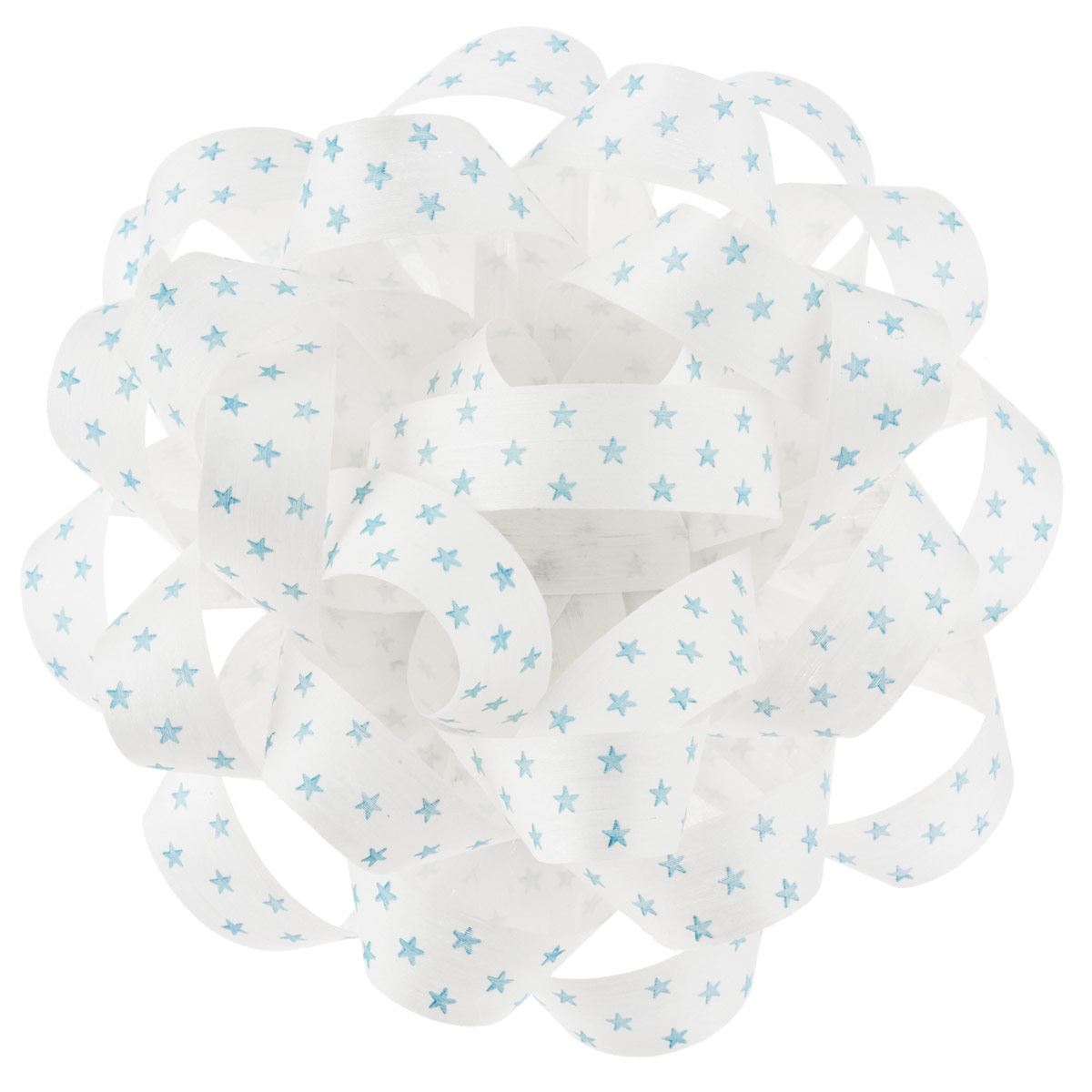 Mo&ntilde;o de regalo, talla  grande, color blanco con estampado de estrellitas azules image number null