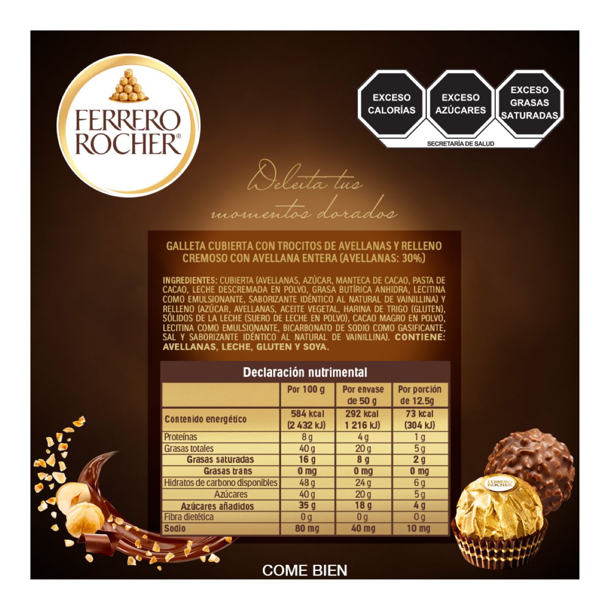 Caja de Chocolates Ferrero Rocher con 10 Piezas 125gr image number null
