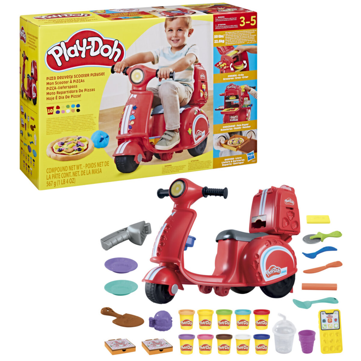 Moto Scooter Play-doh Repartidor de Pizzas image number null