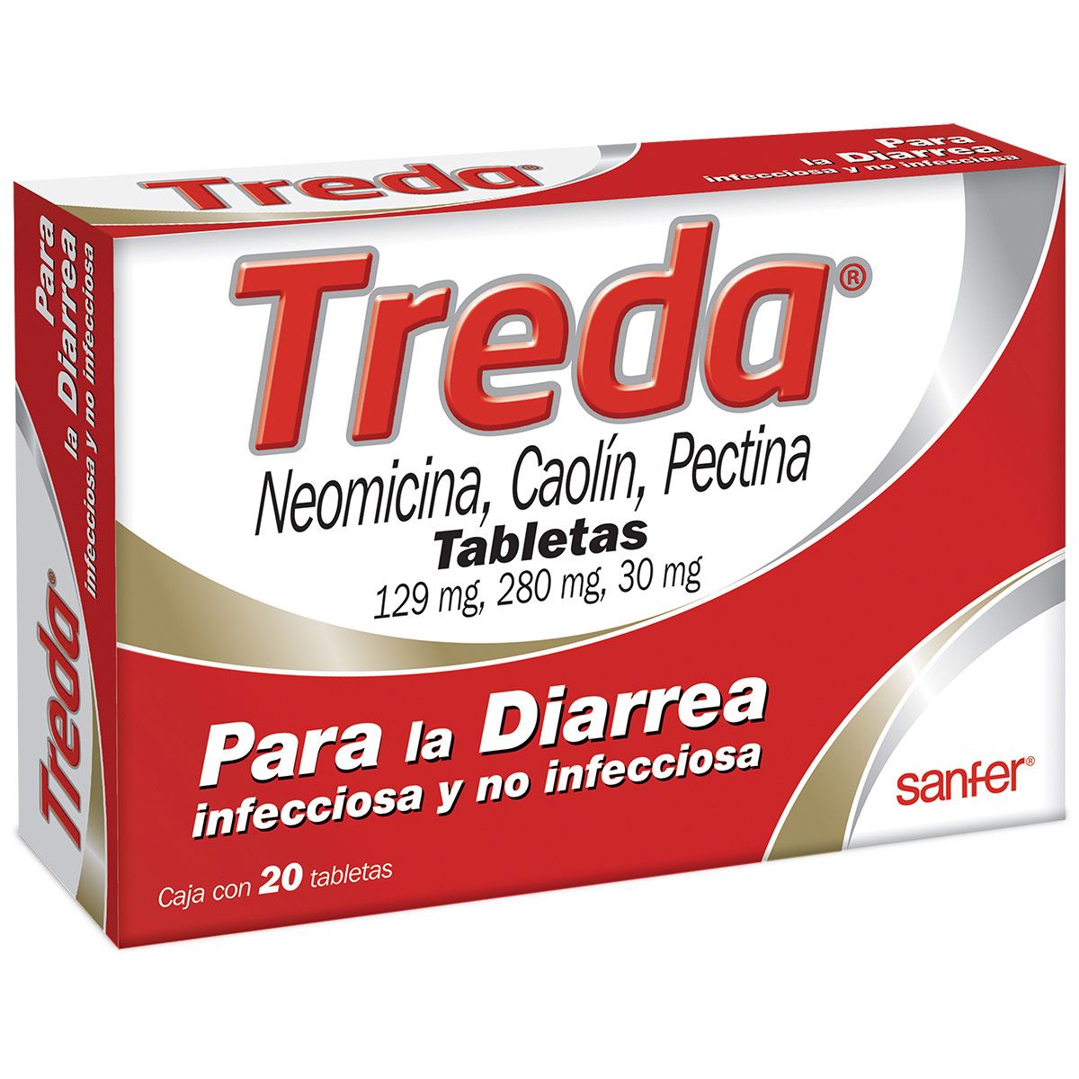 Treda Tabletas 20 Piezas Antidiarreico image number null