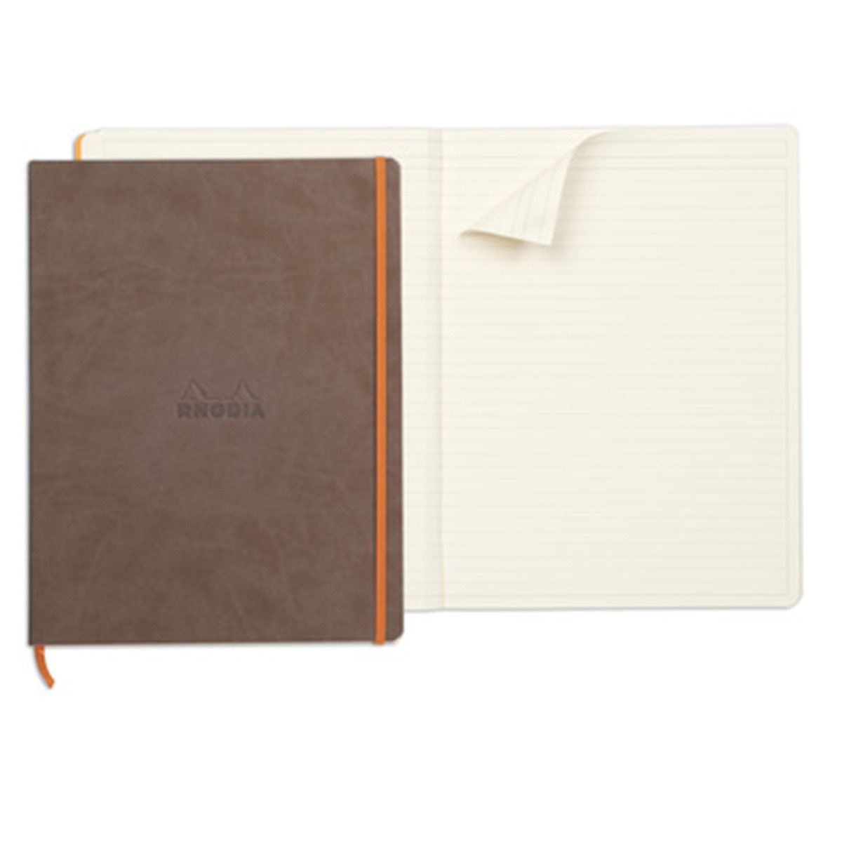 Libreta Rhodia A4 Pasta Suave Rayas Color Cafe image number null