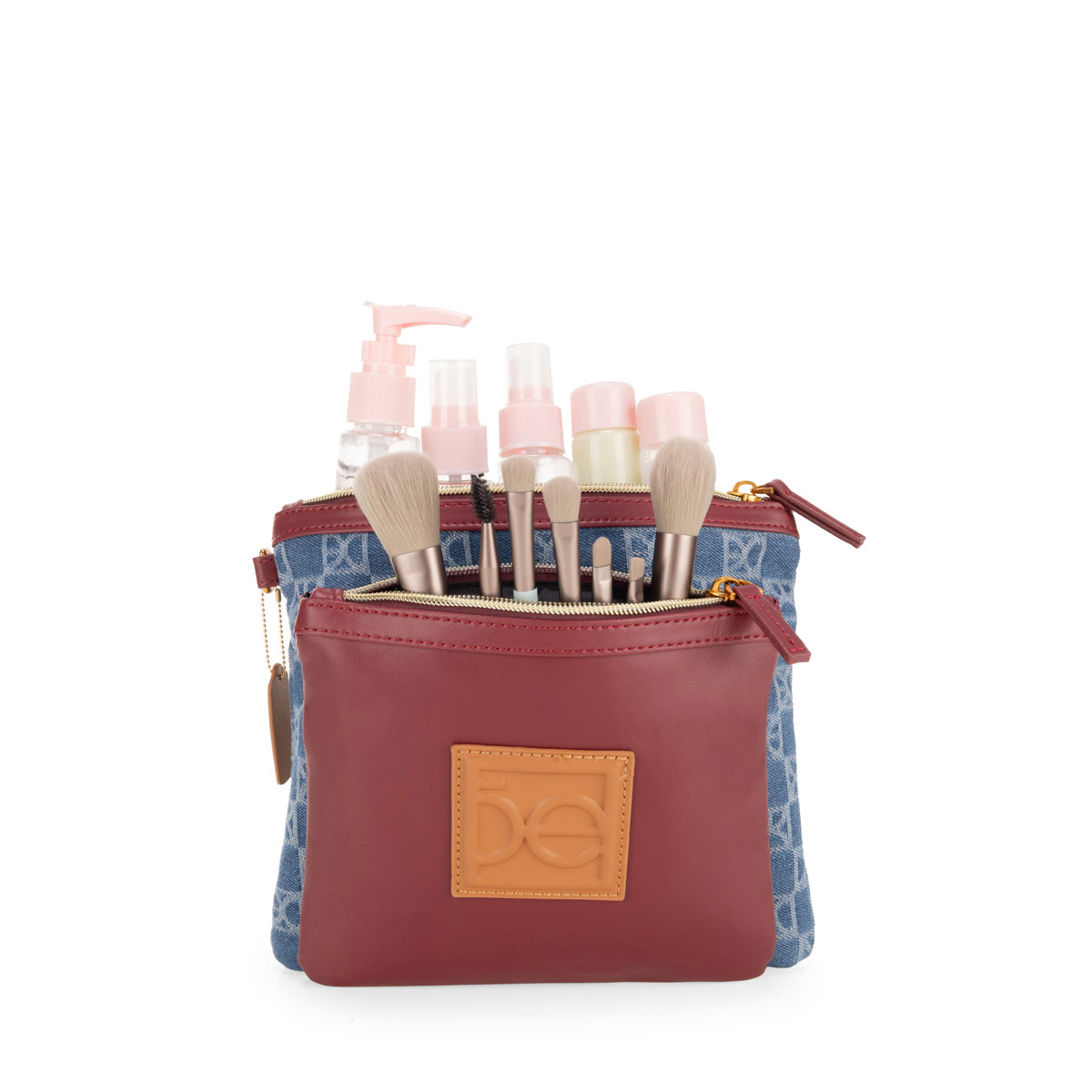 Cosmetiquera Cierre Doble Cloe Azul para Mujer image number null