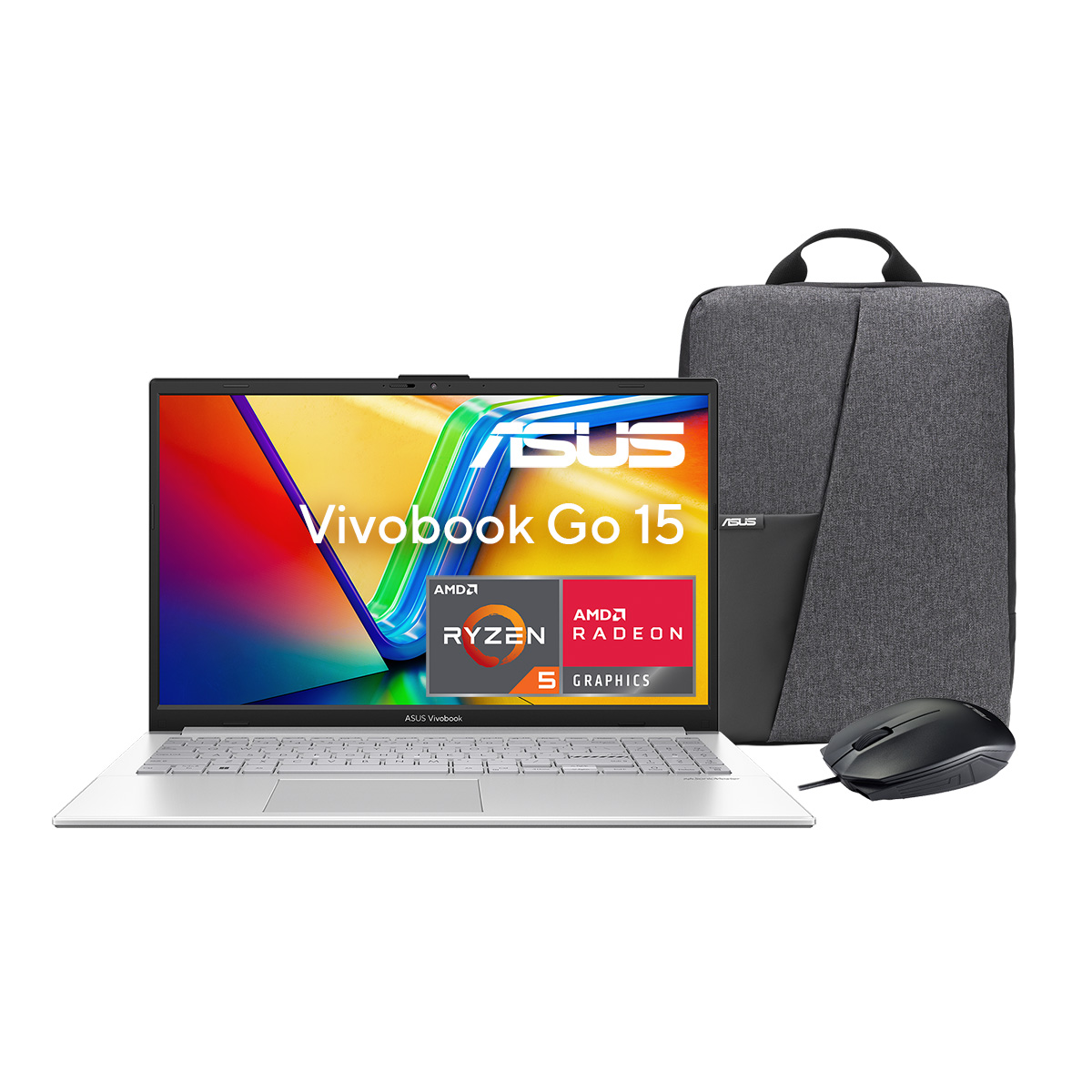 Laptop ASUS VivoBook Go 15.6 Pulgadas E1504FA-NJ881W R5 7520U 16G 512G + Mochila y Mouse image number null