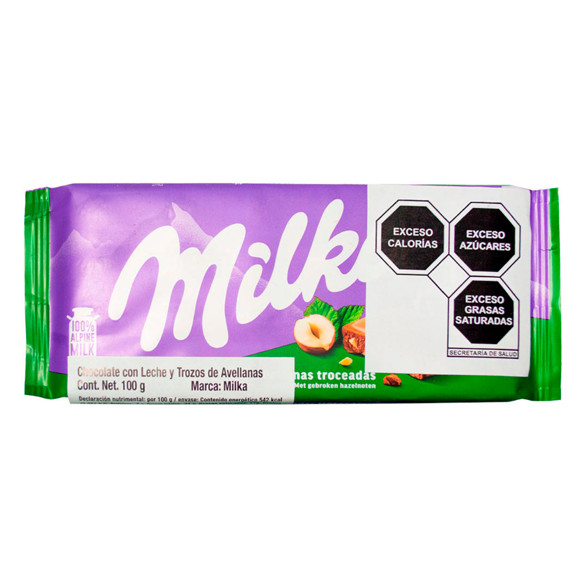 Barra de Chocolate con Leche y Avellanas 100 g Milka image number null