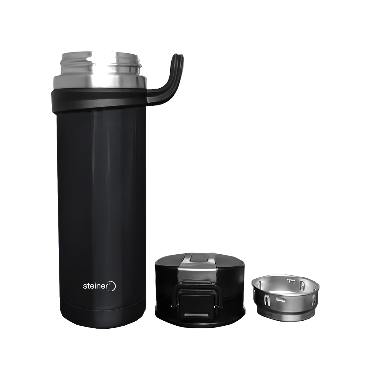 Termo Acero Inoxidable de Doble Pared STEINER 450 ml Color Negro image number null