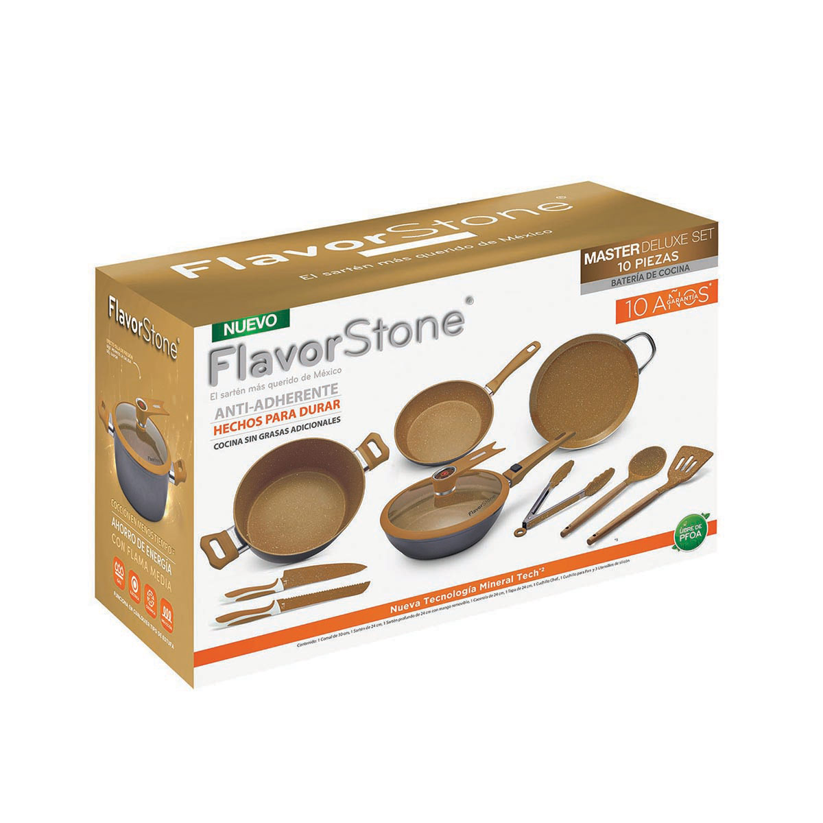 Bater&iacute;a Master Deluxe Copper Flavor Stone 10 piezas image number null