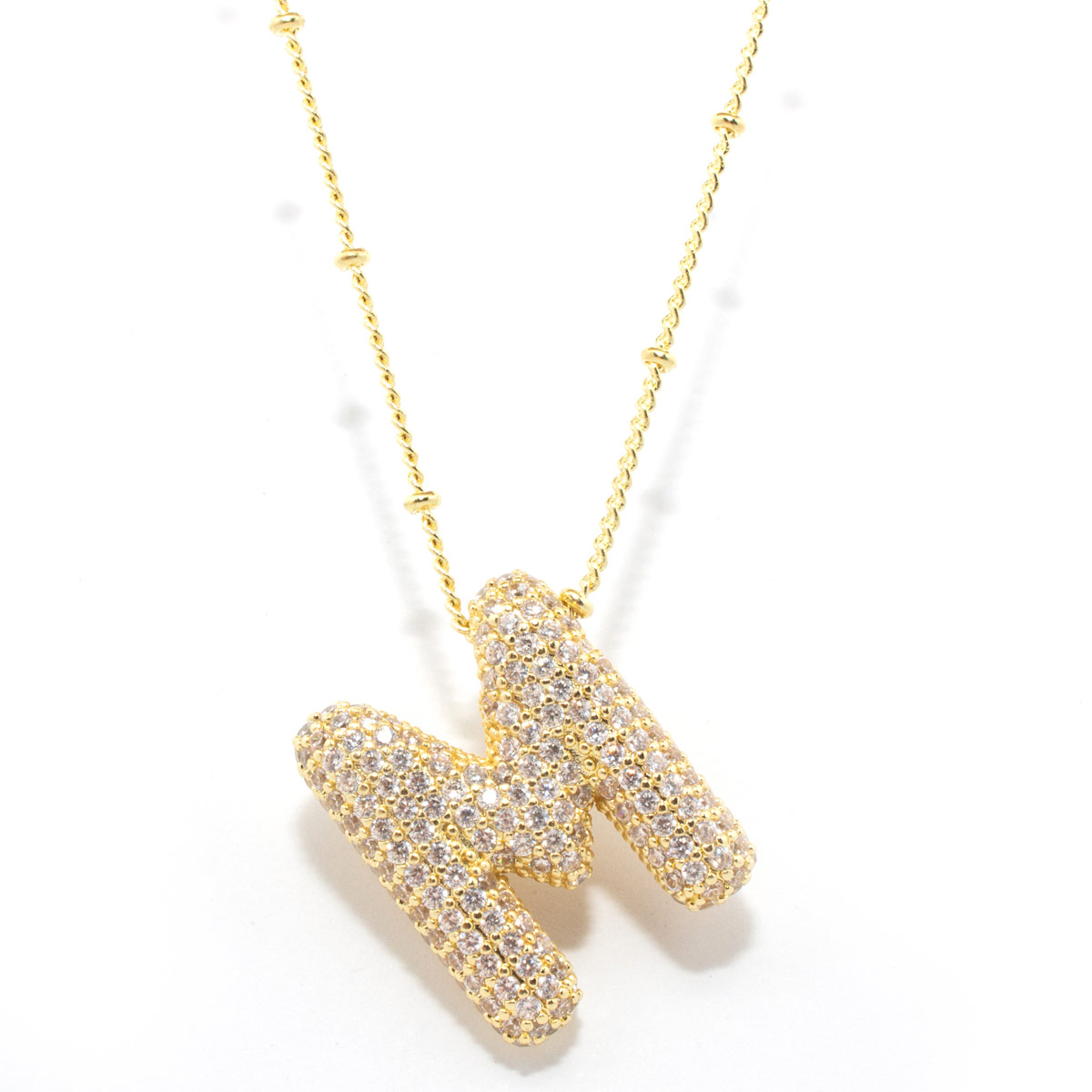 Collar Dorado de Cobre y Zirconia M Vstone image number null