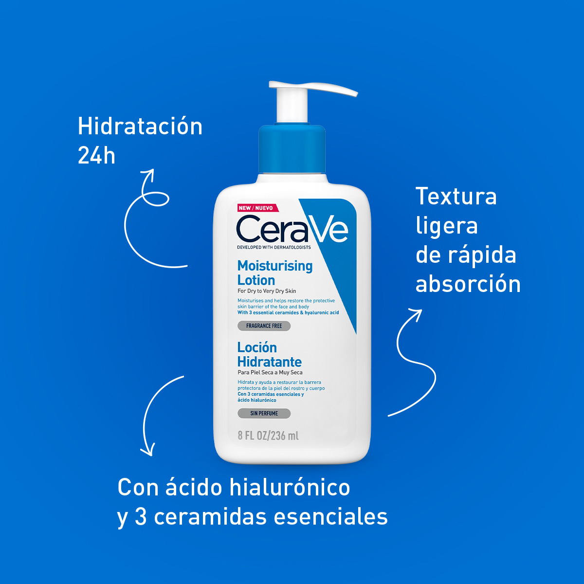 Loción Hidratante con Ácido Hialurónico para Piel Seca CeraVe image number null