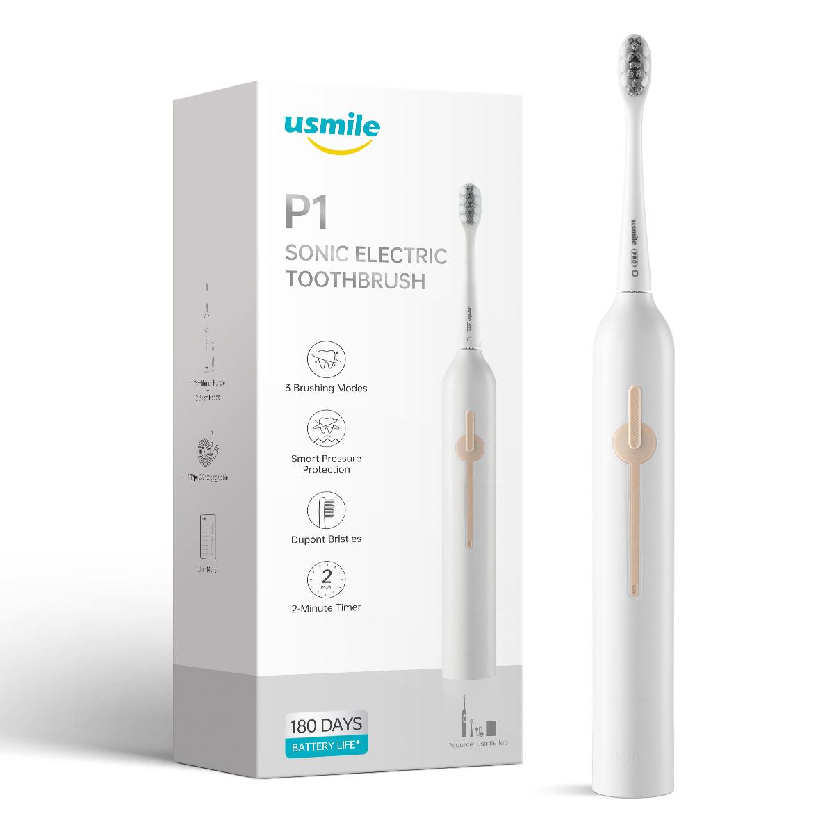Cepillo de dientes el&eacute;ctrico color blanco P1  de usmile image number null