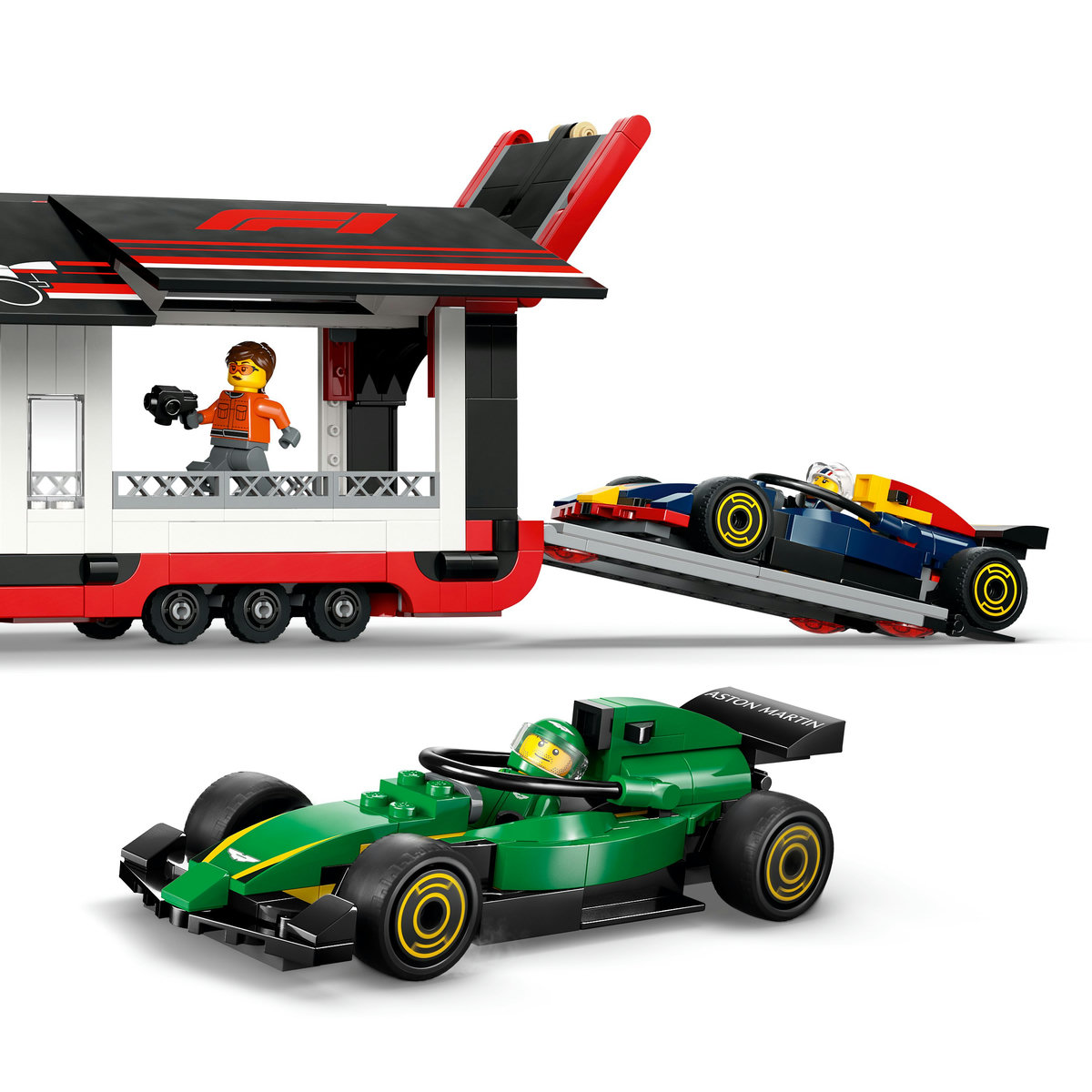LEGO&reg; Cami&oacute;n de F1 con Autos de F1 RB20 y AMR24 image number null
