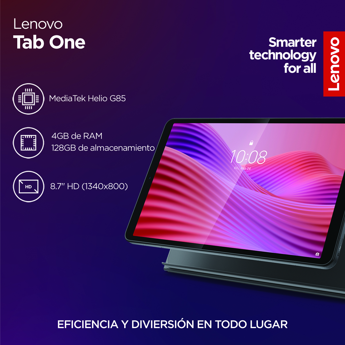Tablet Lenovo Tab One 8.7" 4GB RAM + 128GB + Folio case image number null