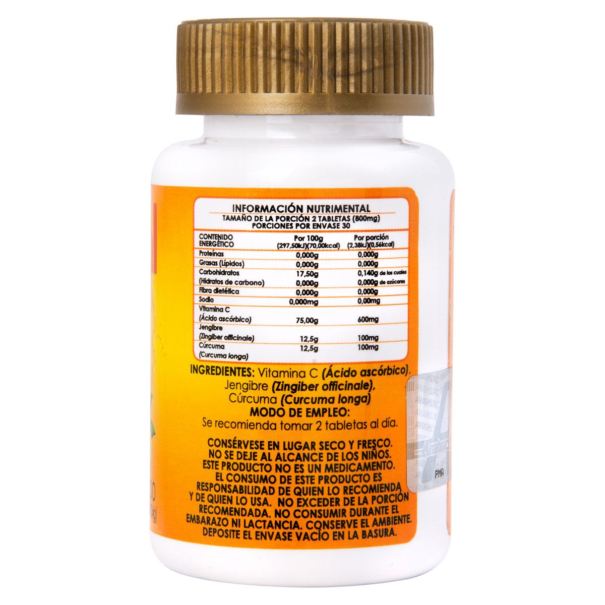 Vittal C"  Jengibre y Curcuma  60 tabletas" image number null