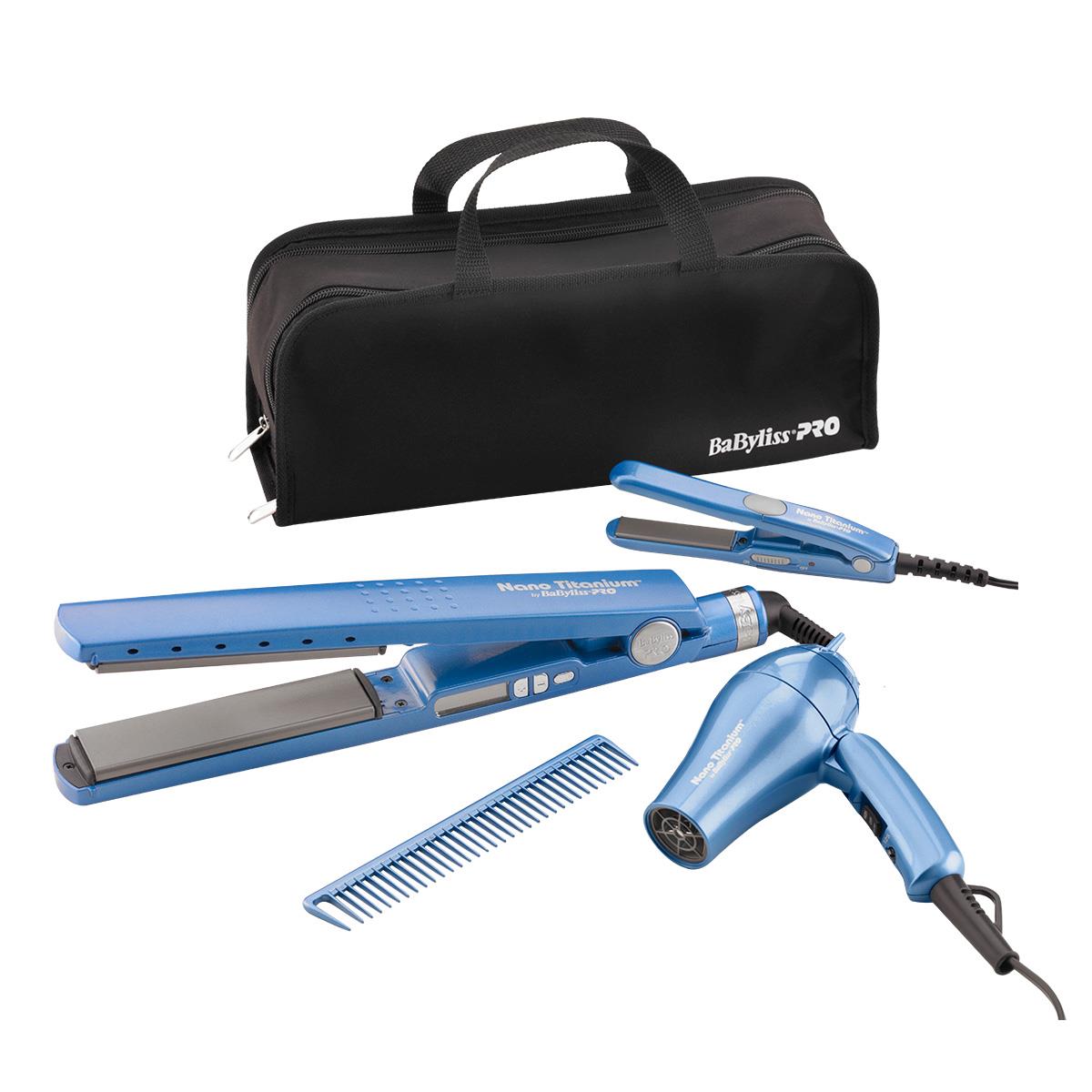 Combo Alaciadora 1 1/2 + Mini Secadora y Mini Alaciadora Babyliss" image number null