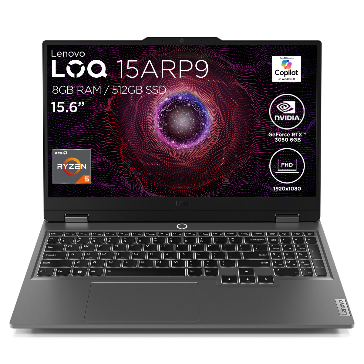Laptop Gaming LOQ 15.6 Pulgadas FHD AMD Ryzen 5 8GB RAM 512GB SSD NVIDIA GeForce RTX 3050 6GB image number null