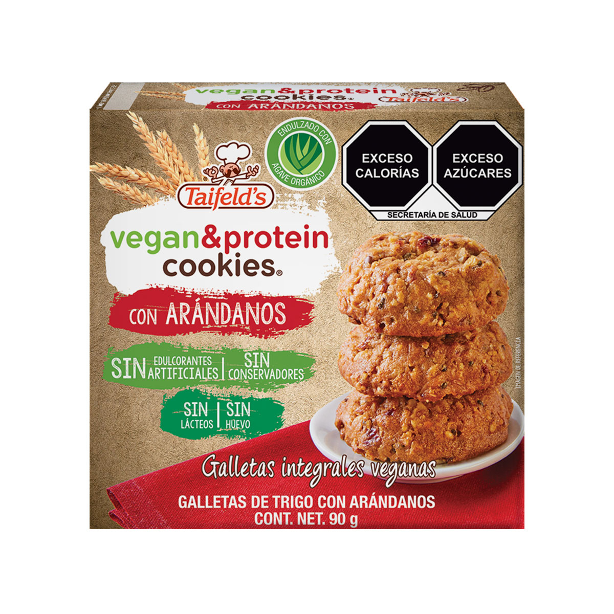 Galletas Integrales Veganas con Ar&aacute;ndanos 90 g Taifeld&acute;s image number null