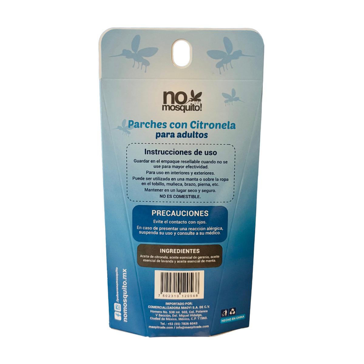 PARCHE REPELENTE NO MOSQUITO 24PARC image number null