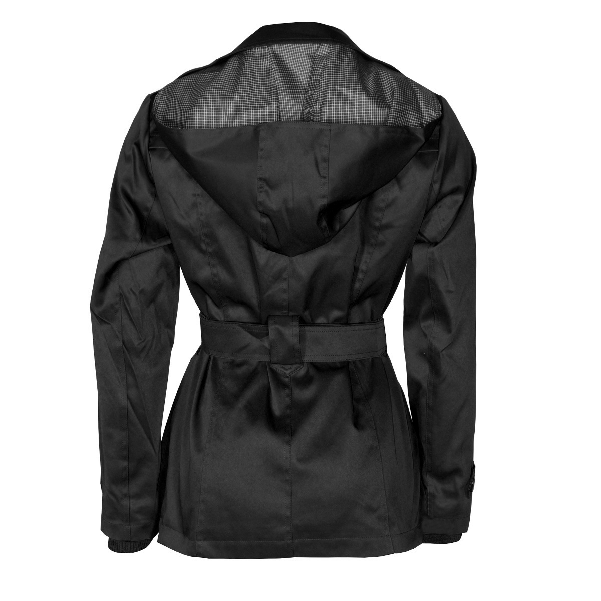 Gabardina Lisa con Cintur&oacute;n y Capucha Philosophy Talla Mediana para Mujer image number null