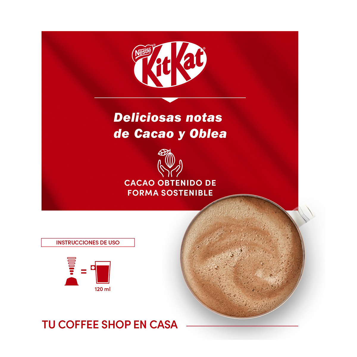 Paquete de 10 Cápsulas DOLCE GUSTO Sabor Kit Kat Chococcino image number null