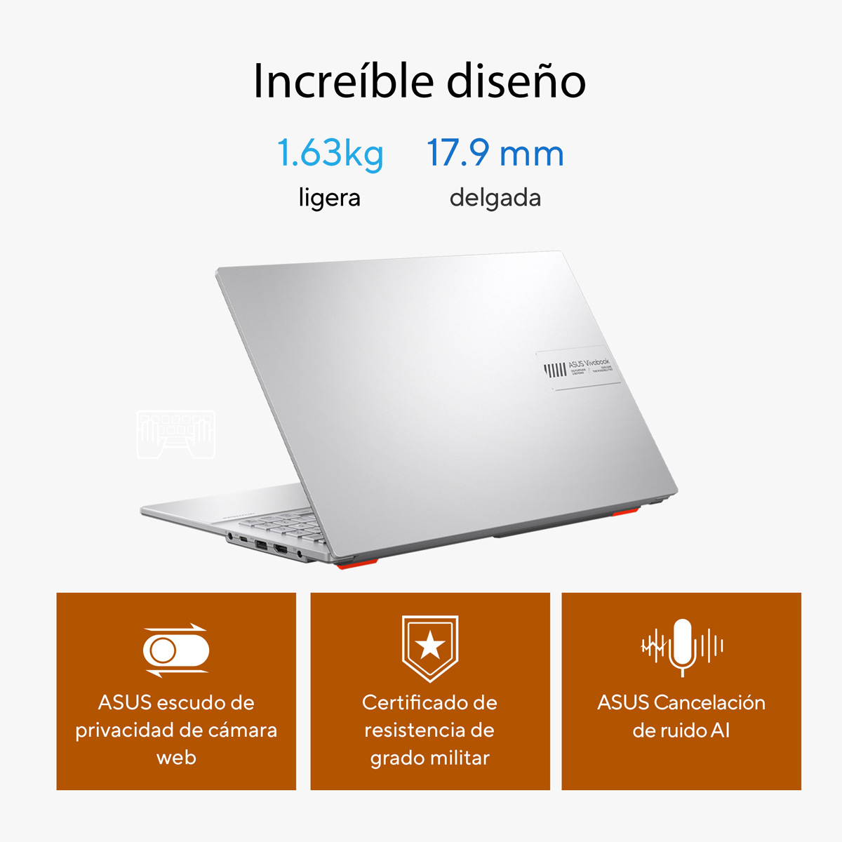 Laptop ASUS VivoBook Go 15.6 Pulgadas E1504FA-NJ881W R5 7520U 16G 512G + Mochila y Mouse image number null