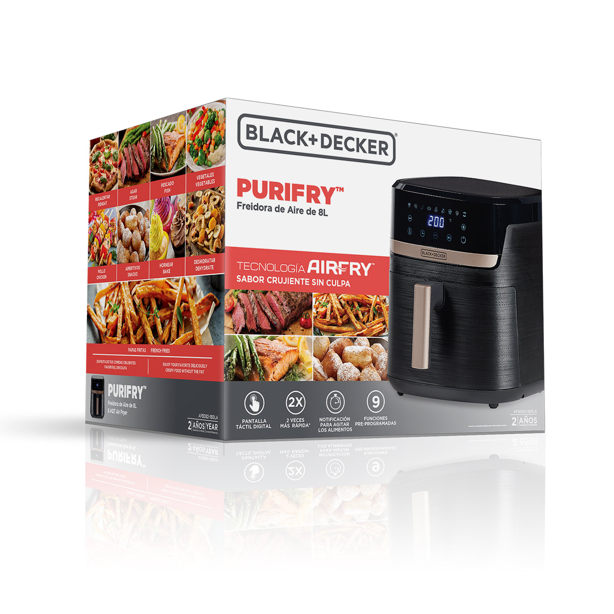 Black + Decker PURIFRY Freidora de Aire de 8L image number null