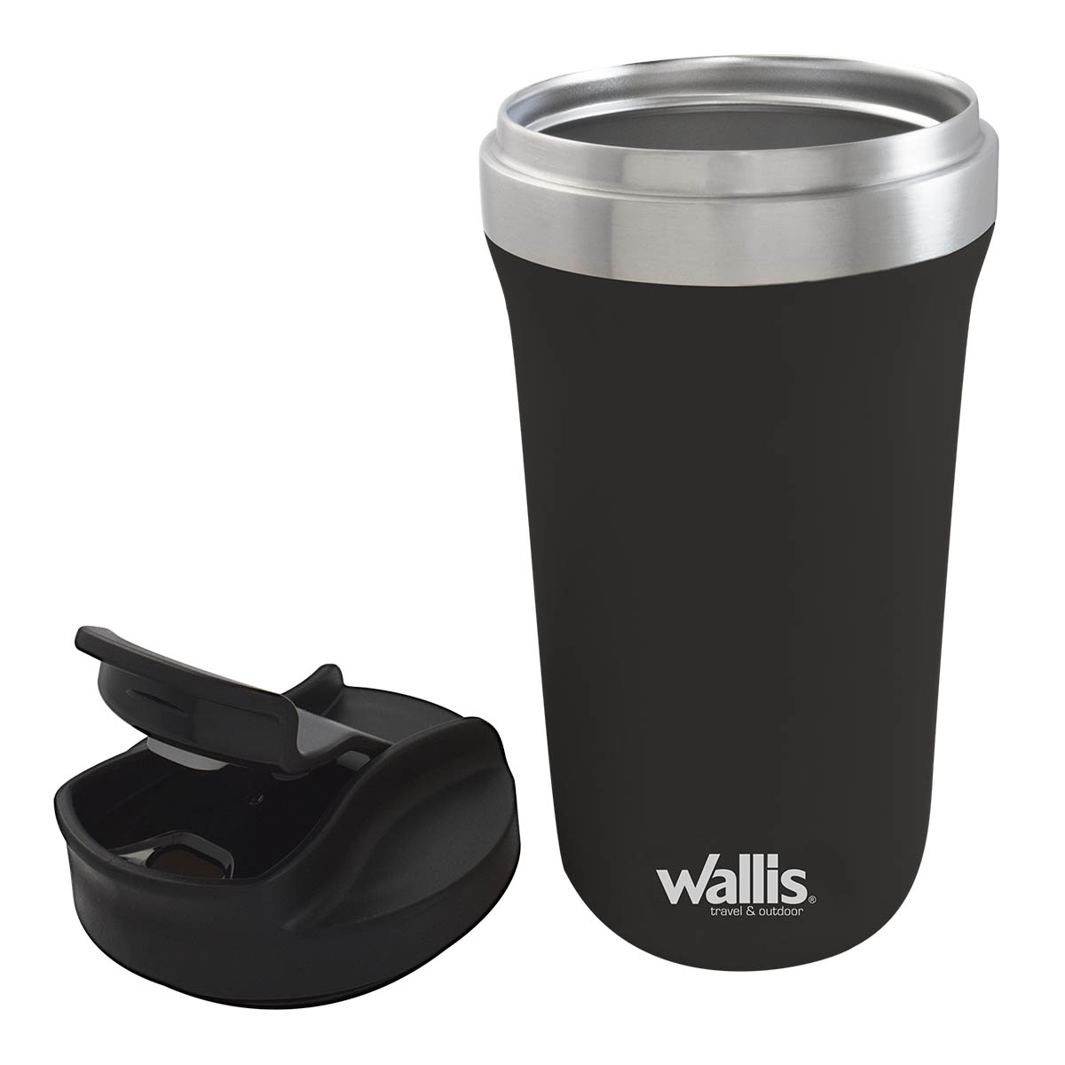Vaso T&eacute;rmico Acero Inoxidable 470 ml Negro Wallis image number null