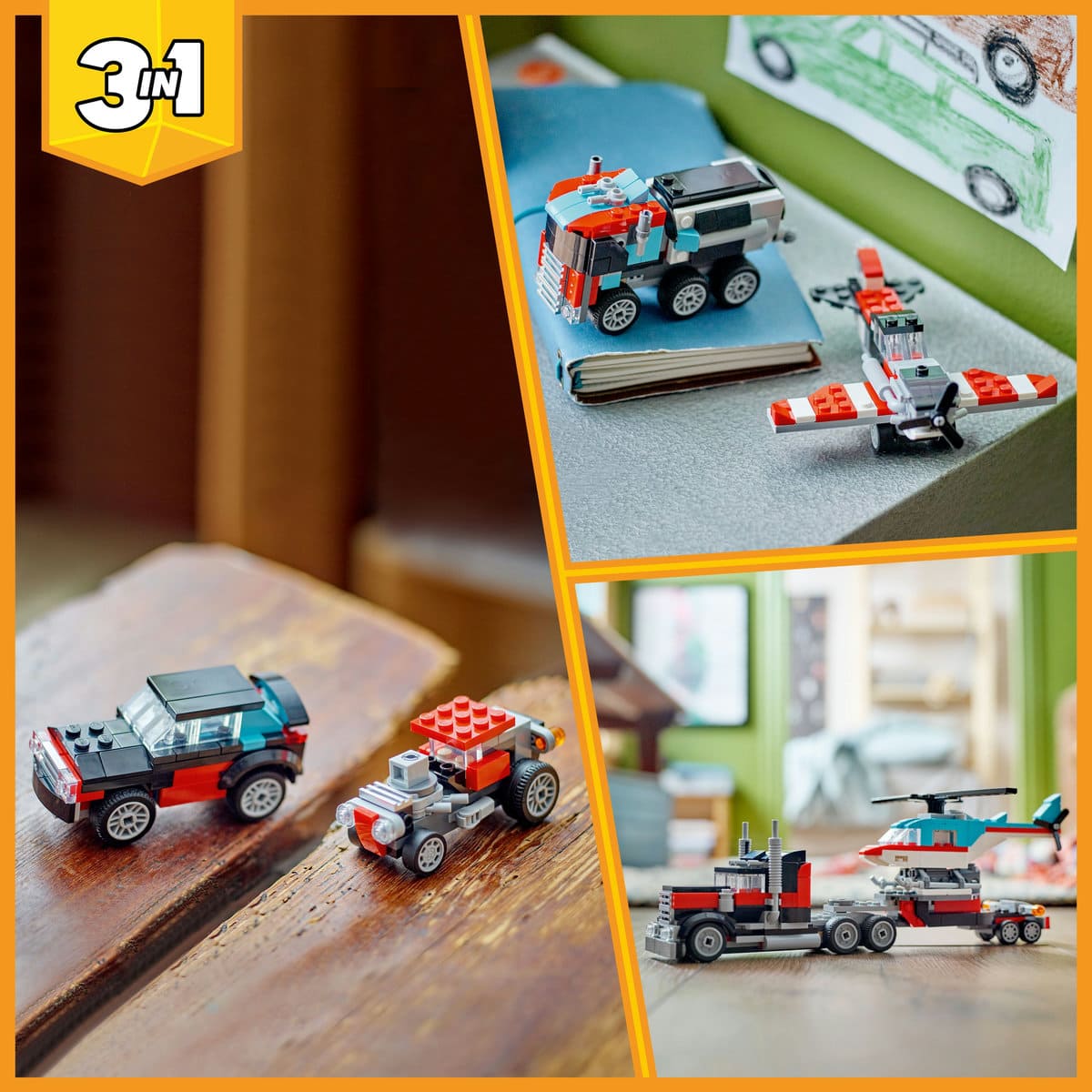 LEGO® Camión Plataforma con Helicóptero image number null