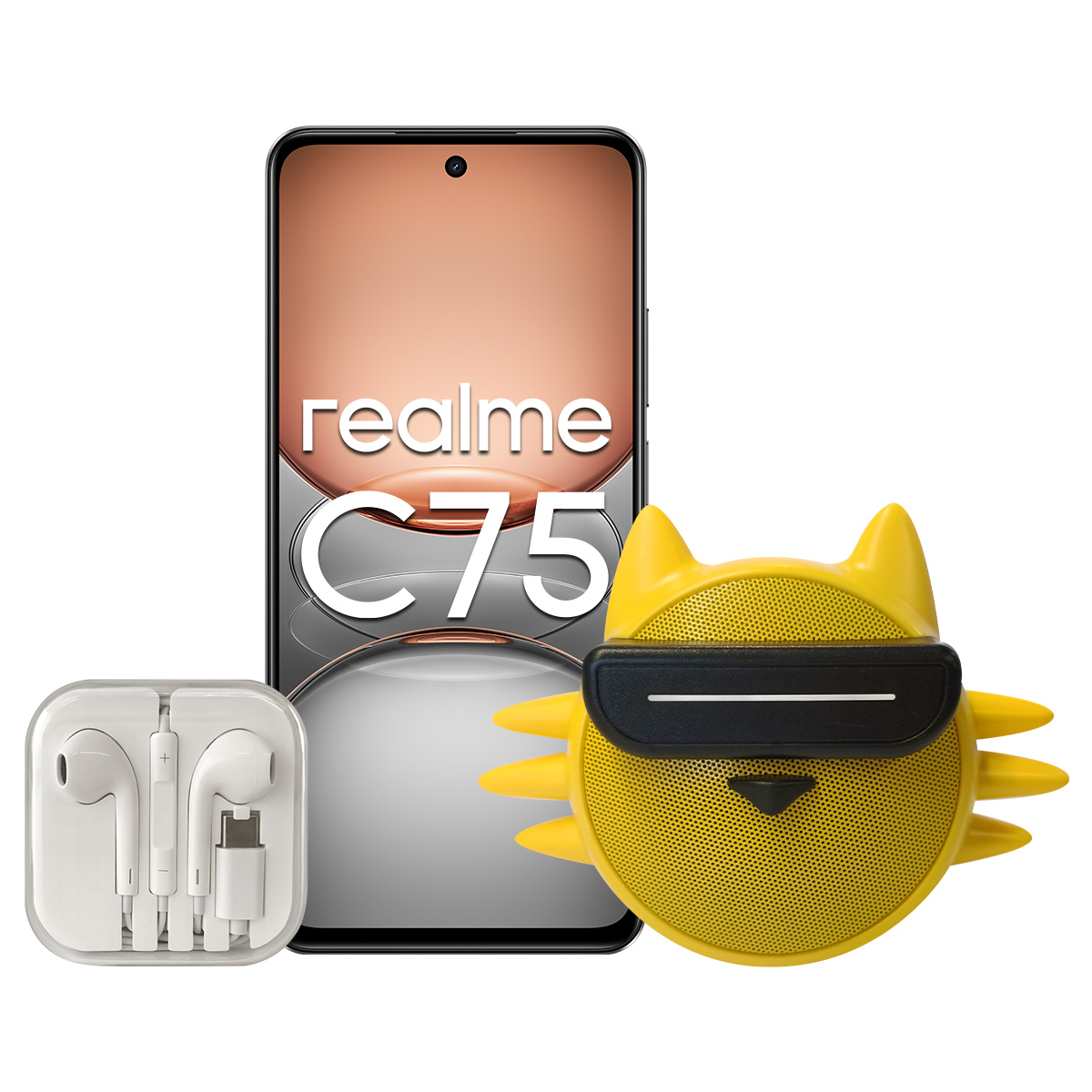 Realme C75 256GB Negro Telcel R7 + Bocina Realmeow + Aud&iacute;fonos image number null