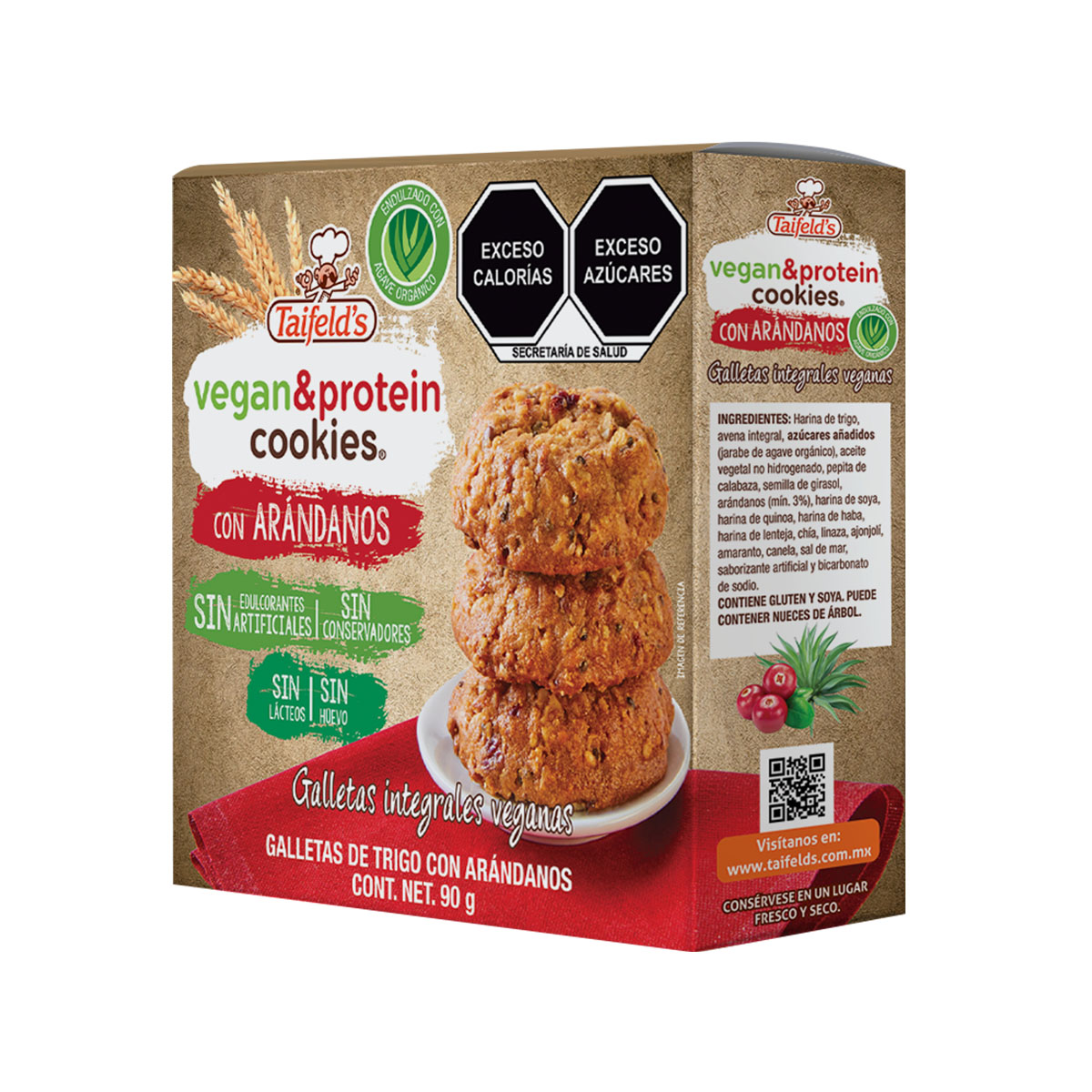 Galletas Integrales Veganas con Ar&aacute;ndanos 90 g Taifeld&acute;s image number null