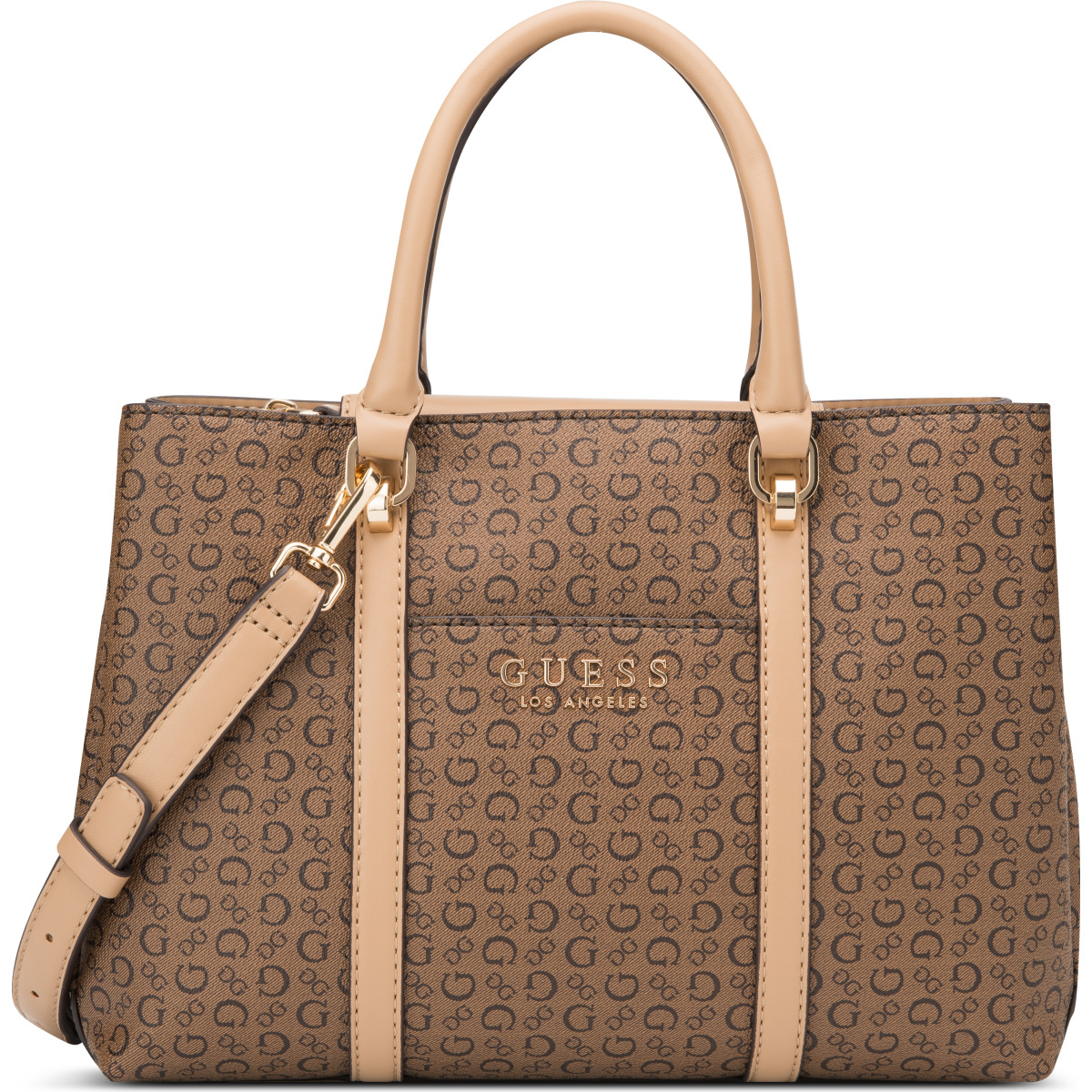 Bolsa Satchel Guess Color Café Medio para Mujer image number null