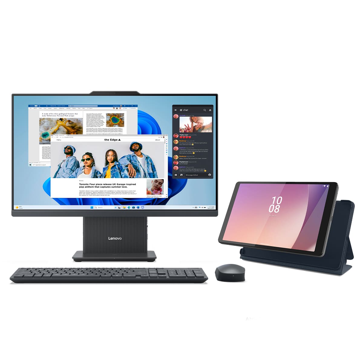 Bundle Desktop All In One Lenovo IdeaCentre 23.8 Intel Core i3 8 GB RAM 512 GB SSD Windows 11 + Lenovo Tab M8 4th Gen" image number null