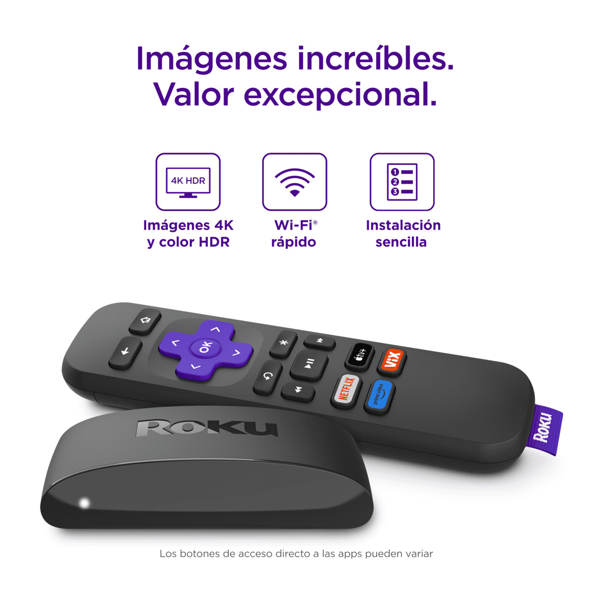 Roku Express 4K | Dispositivo de streaming HD, 4K y HDR que incluye control remoto sencillo image number null