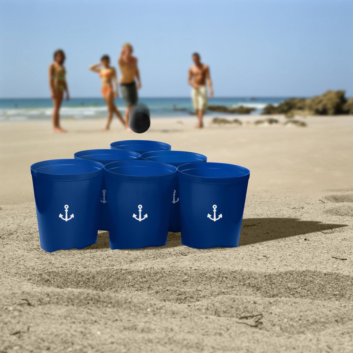 Beer Pong Gigante 6 cubetas y 6 pelotas image number null