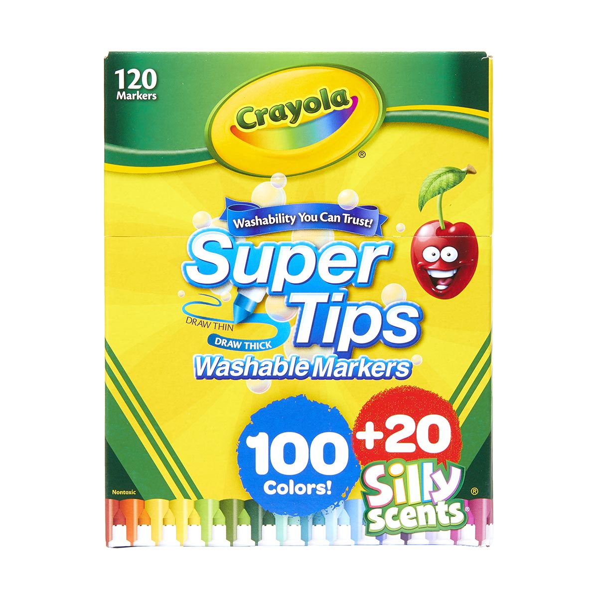 Marcadores lavables Crayola Super tips de 100 unidades + 20 silly scents image number null